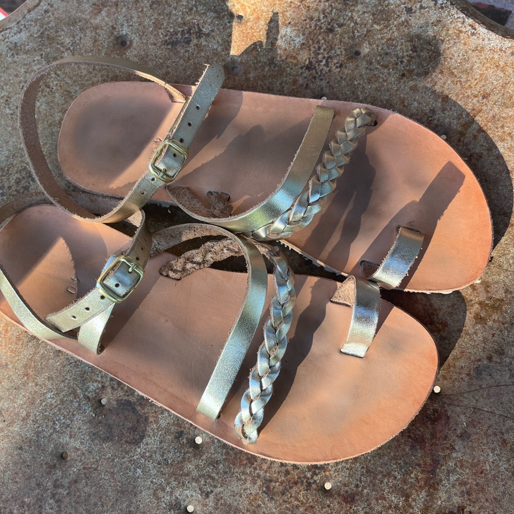 Grecian Barefoot Gold Strappy Sandals
